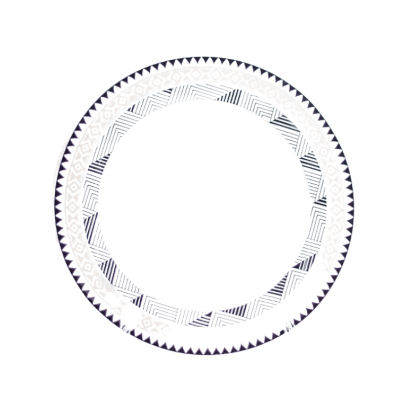 Prato Raso Pascoa Branco e Preto 27cm